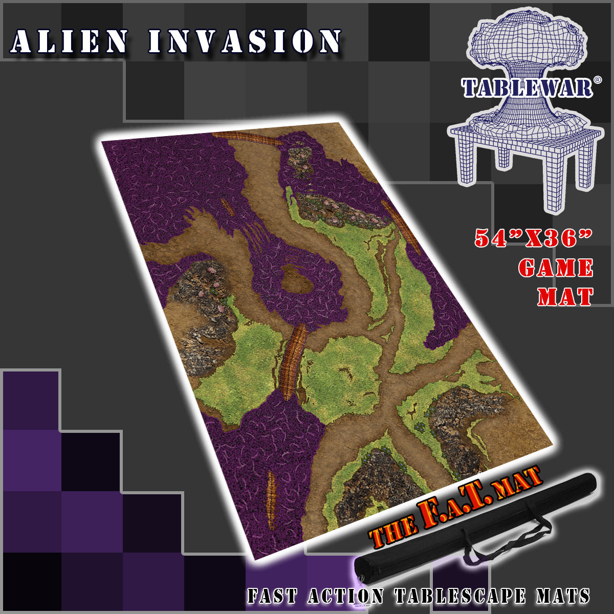 54x36" Alien Invasion' F.A.T. Mat Gaming Mat