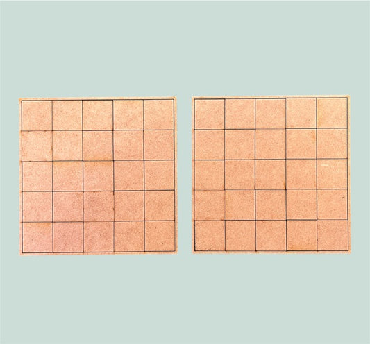 Pair of 25mm Square Movement Trays (25 Figure) 5/5/5/5/5 Linear