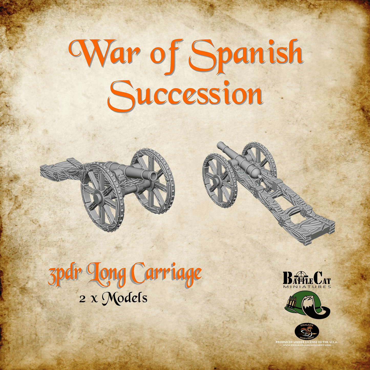 WSS 3pdr Cannon Long Carriage