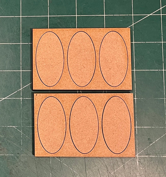 Pair of 42 x 75mm Oval Movement Trays (3 Figure) Linear