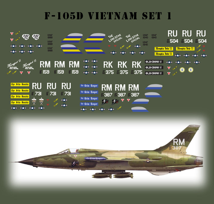 *DECALS* F-105D Thunderchiefs of the Vietnam War