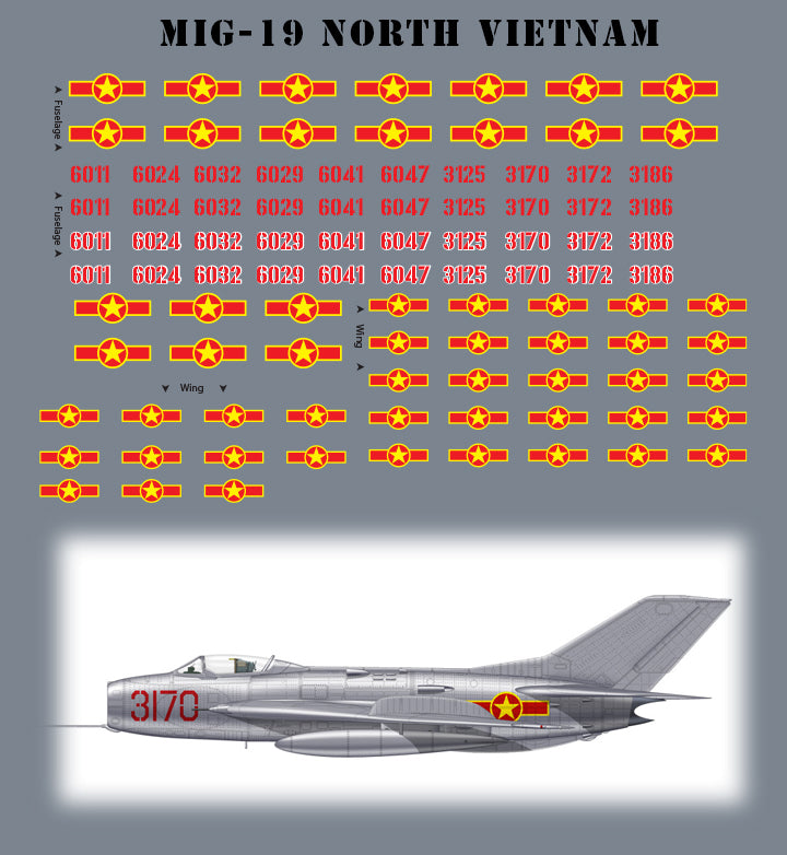 *DECALS* Mig-19 North Vietnamese Airforce