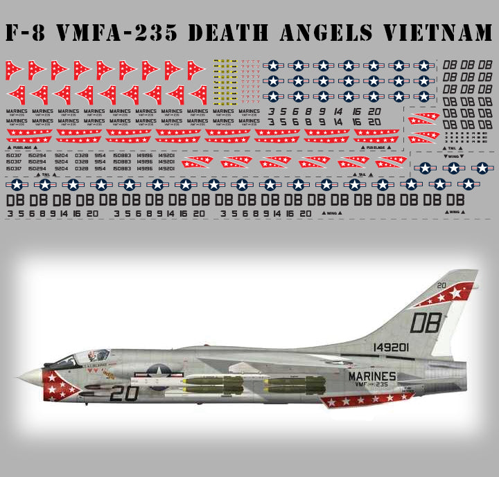 *DECALS* F-8 VF-235 Death Angels Vietnam