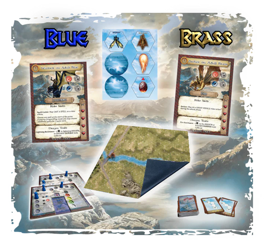 DragonStrike Blue & Brass + Expansion Mat (no miniatures, tokens only)