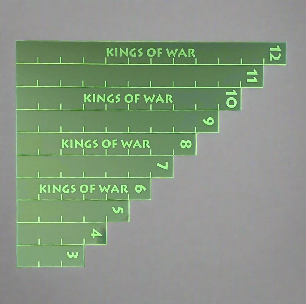Pattern Mr. King Ruler Kings of War Ruler Set – Laser-Cut MDF Measuring Tools for Fantasy ...
