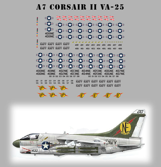 *DECALS* A7 Corsair II, VA-25 “Fist of the Fleet”