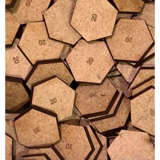 Hexagon 20mm MDF Bases