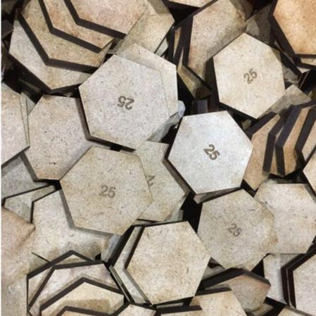 Hexagon 25mm MDF Bases