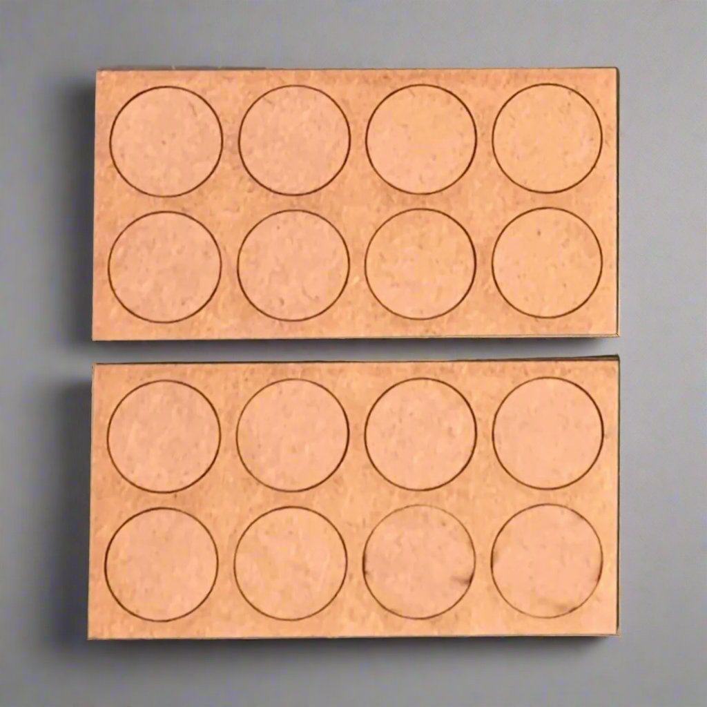 Pair of 20mm Round Rank & File Trays (8 Figure) 4/4 Linear