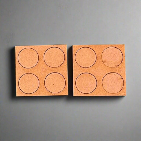 Pair of 20mm Rounds 2x2 4 Figure Tray