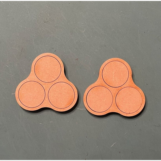 Pair of 25mm Round Movement Trays (3 Figure) 1/2 Offset