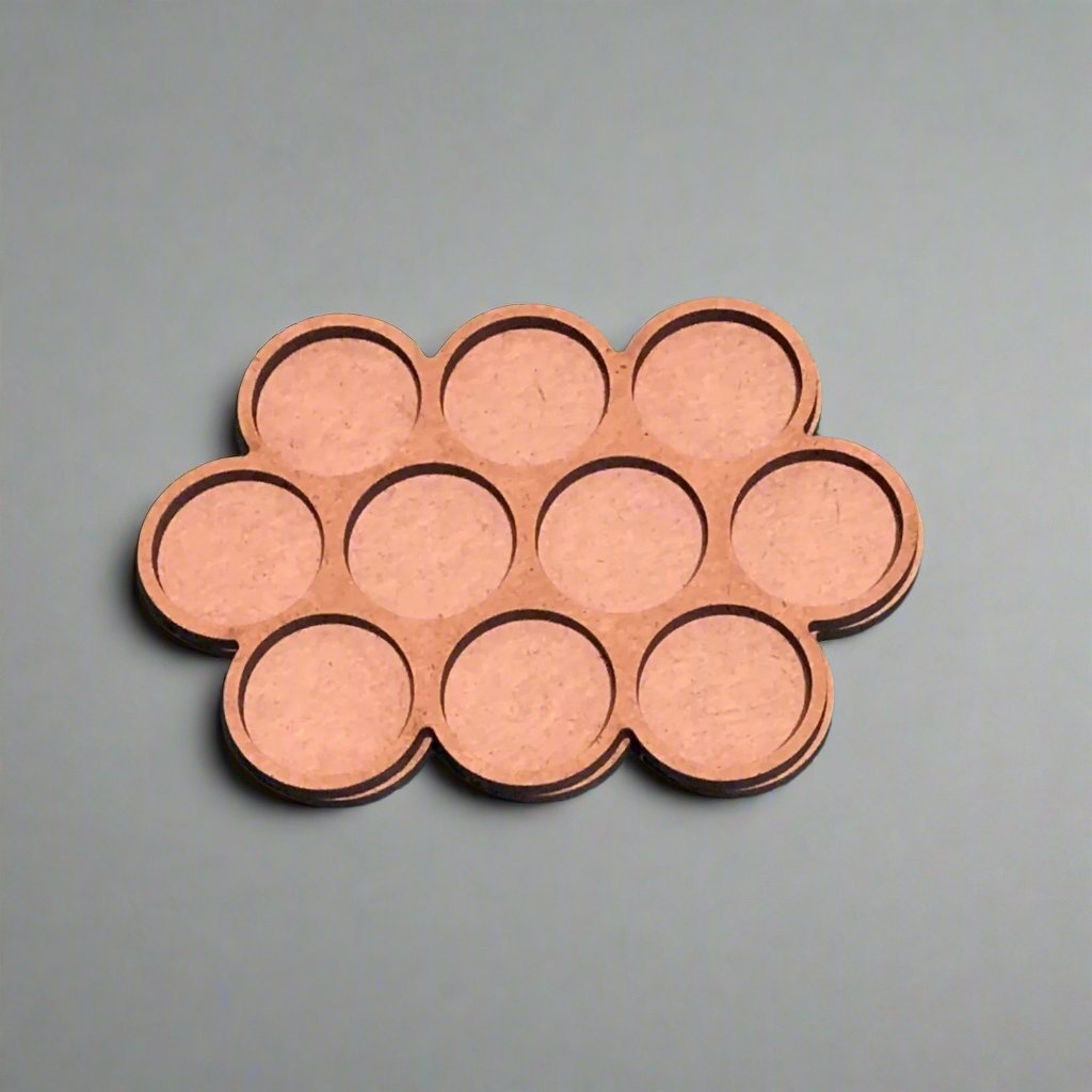 Pair of 25mm Round Movement Trays (10 Figure) 3/4/3 Offset