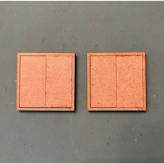 Pair of 25x50mm Rectangle Mounted Trays (2 Figure)