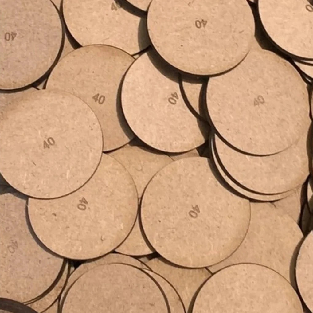 Round 40mm MDF Bases