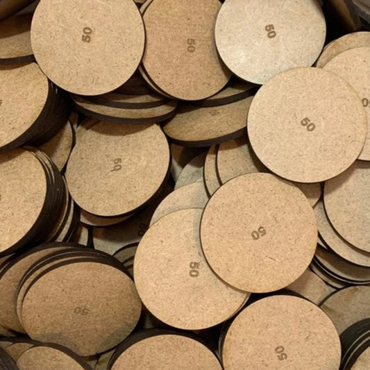 Round 50mm MDF Bases