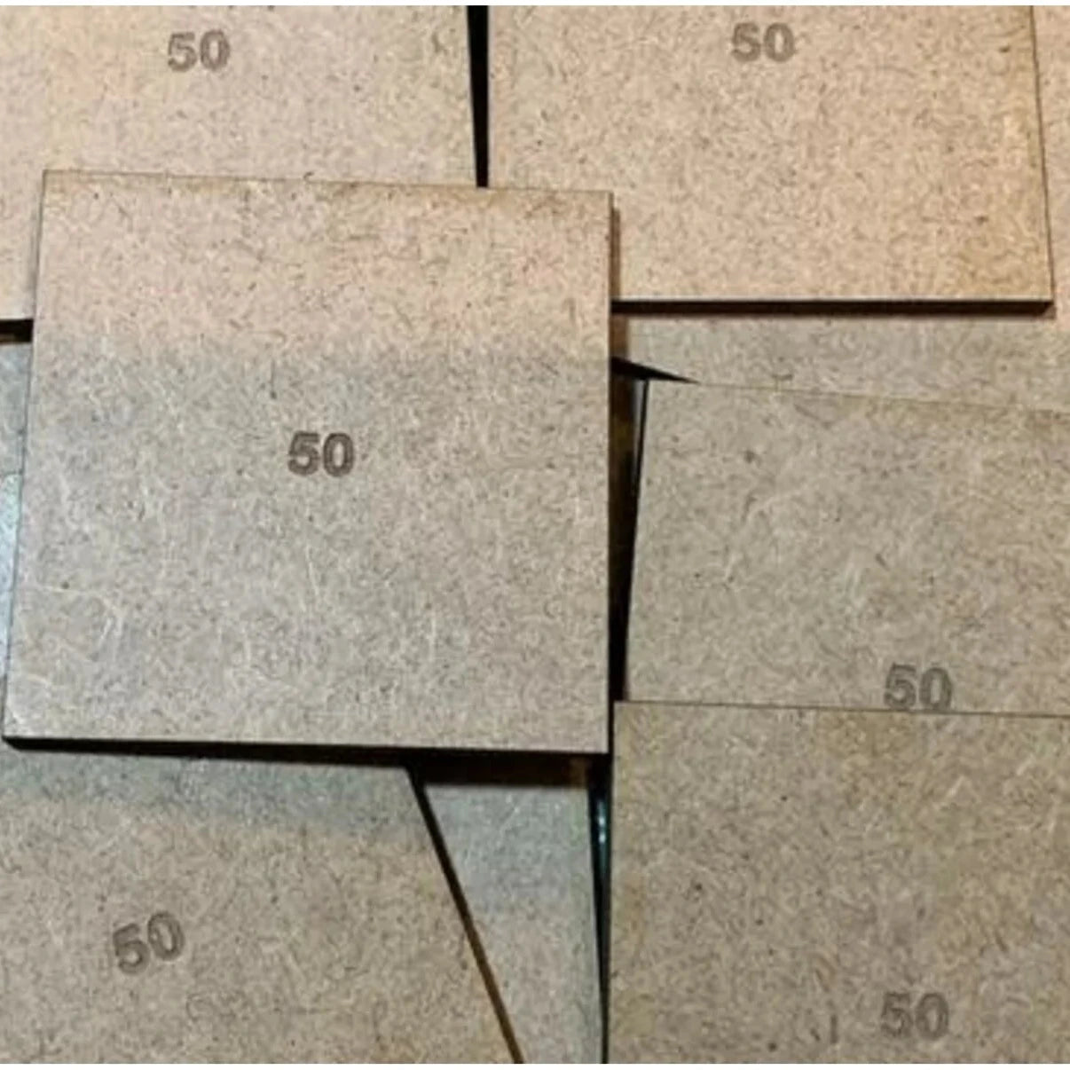 Square 50mm MDF Bases