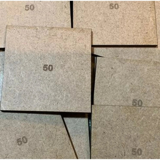 Square 50mm MDF Bases